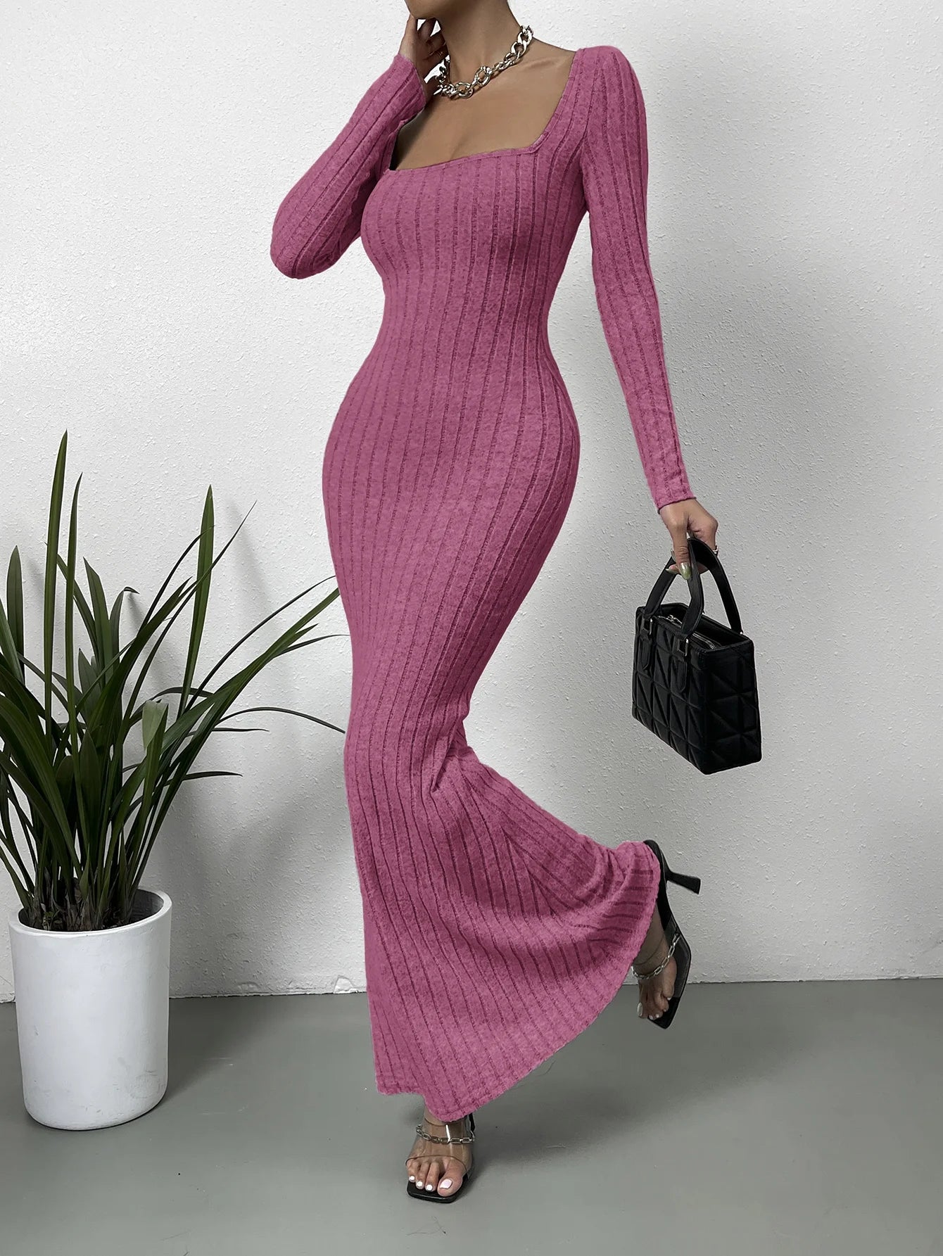 SlipContour Long Sleeve Dress