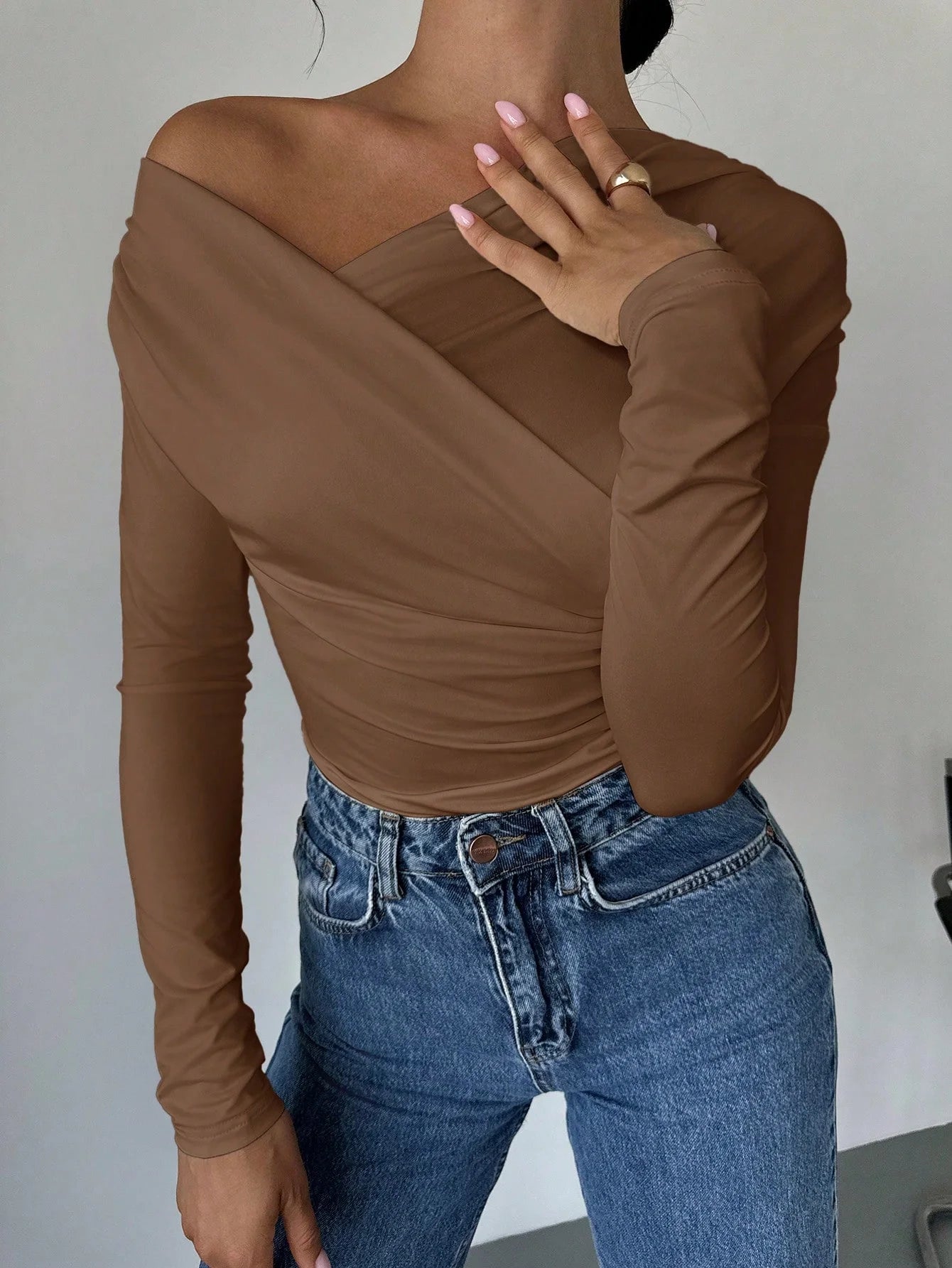 SoftSpun Off-Shoulder Knit Top