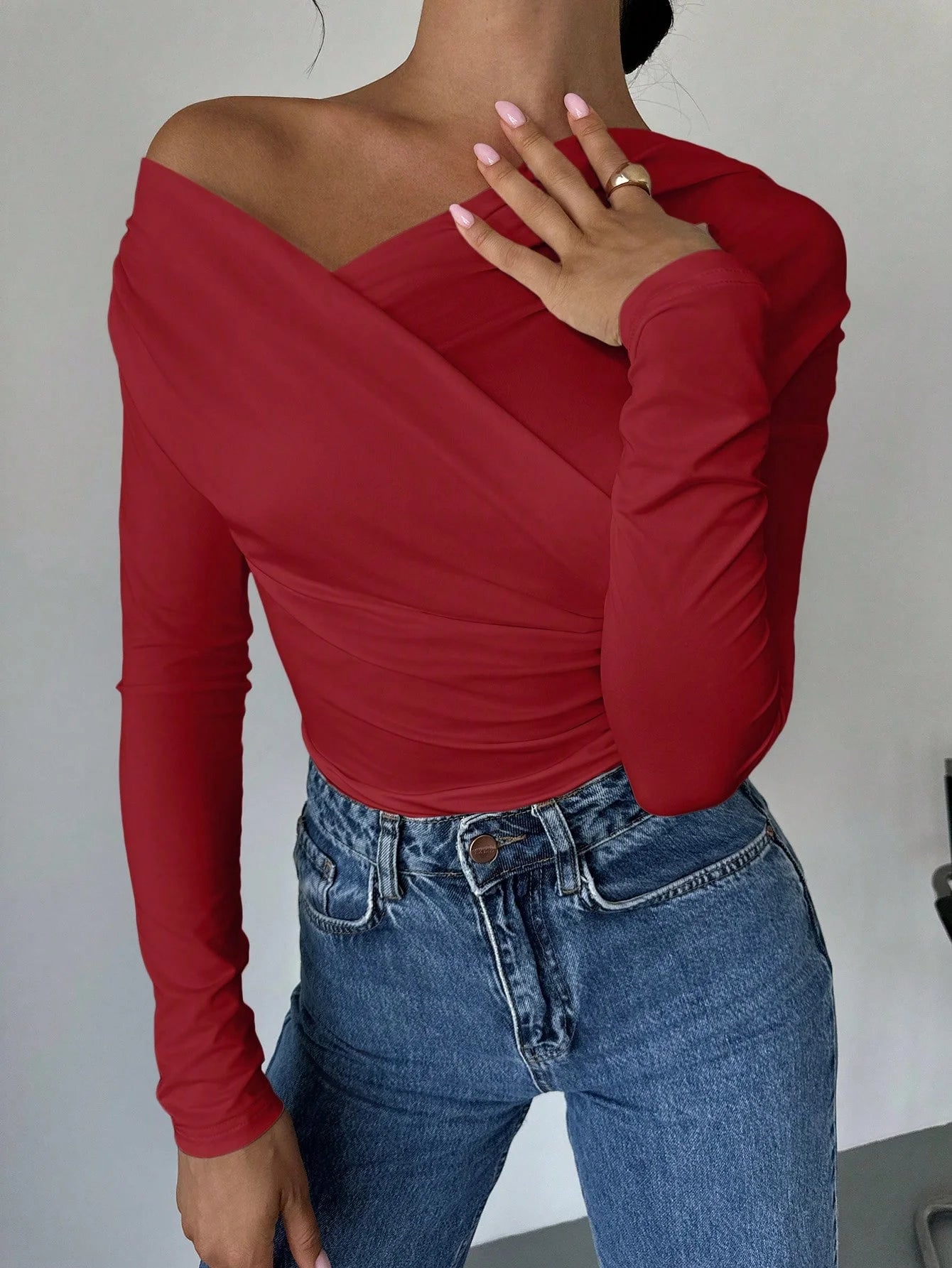 SoftSpun Off-Shoulder Knit Top