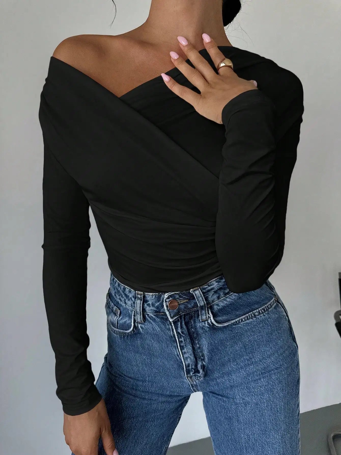 SoftSpun Off-Shoulder Knit Top